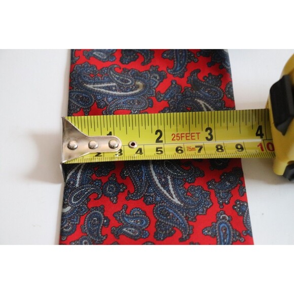 Guy‎ Laroche Paris Luxury Tie Red Paisley Pattern Printed Silk Necktie Diffusion - Picture 4 of 4